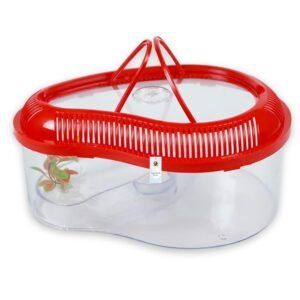 Mini Turtle Tank 11 Inch with Lid & Basking Ramp – Transparent Turtle Aquarium | Safe & Durable